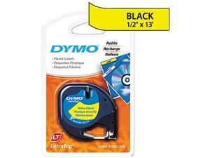 Dymo LetraTag 91332 Polyester Tape 0.50" Width x 13 ft Length - 1 Each - Polyester - Direct Thermal - Yellow