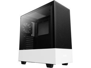 NZXT H510 Flow Matte White - Compact ATX PC Gaming Case - Tempered Glass - Enhanced Cable Management - Water-Cooling Ready