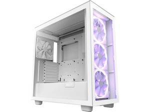NZXT H7 Elite - Premium Mid-Tower PC Gaming Case - RGB LED & Smart Fan Control - Tempered Glass - White