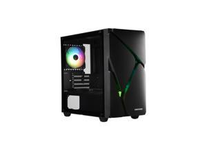 Enermax MarbleShell MS20 ARGB Tempered Glass Side Panel Compact Micro-ATX Mini Tower PC Gaming Case Dual ARGB Fans (3 Pre-Installed Fans) - Black