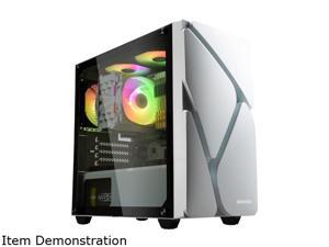 Enermax MarbleShell MS20 ARGB Tempered Glass Side Panel Compact Micro-ATX Mini Tower PC Gaming Case Dual ARGB Fans (3 Pre-Installed Fans) - White Enermax MarbleShell MS20 ARGB Tempered Glass Side Panel Compact Micro-ATX Mini Tower PC Gaming Case Dual ARGB Fans (3 Pre-Installed Fans) - White