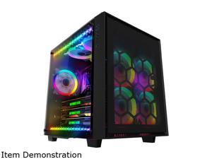 anidees AI Crystal Cube <Mesh Front Panel> Dual Chamber Tempered Glass EATX /ATX PC Gaming Case with 5 RGB Fans / 2 LED Strips Mesh version - Black AI-CL-CUBE-MAR3