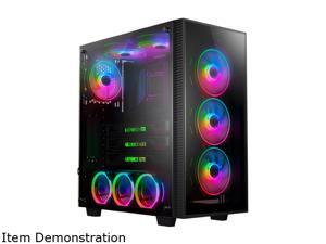 anidees AI Crystal M Middle Tower Tempered Glass CEB-ATX/ATX PC Gaming Case Support 360/240 Radiator, Includes 4 x 120 PWM RGB Fans - Black AI-CL-M (PC Case ONLY) anidees AI Crystal M Middle Tower Tempered Glass CEB-ATX/ATX PC Gaming Case Support 360/240 Radiator, Includes 4 x 120 PWM RGB Fans - Black AI-CL-M (PC Case ONLY)
