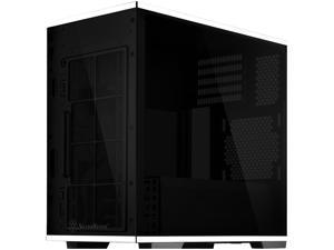 Silverstone Technology Lucid Series 3 Sided Tempered Glass Stainless Steel Designed Micro-ATX/Mini-ITX  Case with White Trim (LD01)