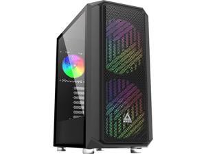 Montech Air X ARGB - Black ATX Mid-Tower Gaming Case/ Super High Airflow/ Pull Out Tempered Glass/ Metallic Diamond Mesh Front Panel/ 2 x 200mm ARGB Fans & 1 x 120mm ARGB Fan & Fan Controller Pre-Installed