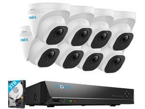 Reolink 8MP Security Camera System 4K Ultra HD 16ch PoE NVR & 8 PCS PoE IP Cameras Surveillance NVR Kit 3TB HDD RLK16-800D8 Reolink 8MP Security Camera System 4K Ultra HD 16ch PoE NVR & 8 PCS PoE IP Cameras Surveillance NVR Kit 3TB HDD RLK16-800D8