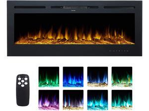 CO-Z 50 inch Recessed or Wall Mounted Electric Fireplace Insert 750W 1500W Embedded Space Heater with Remote Control, 5 Flame Levels, 9 Colors for Bedroom TV Stands Living Room Mantels More, Black CO-Z 50 inch Recessed or Wall Mounted Electric Fireplace Insert 750W 1500W Embedded Space Heater with Remote Control, 5 Flame Levels, 9 Colors for Bedroom TV Stands Living Room Mantels More, Black