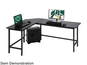 Computer Desk Gaming Desk Office L-Shaped Desk PC Wood Home Large Work Space Corner Study Desk Workstation, Black Computer Desk Gaming Desk Office L-Shaped Desk PC Wood Home Large Work Space Corner Study Desk Workstation, Black