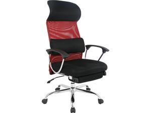 TygerClaw Ergonomic High Back Mesh Office Chair with Headrest (Red) TYFC22016