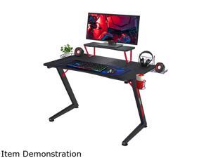 GTRACING Gaming Desk Computer Office PC Gamer Table Pro Racing Style Professional Game Station Z-Shaped with Gaming Controller Tablet Stand & Cup Holder, Black GTRACING Gaming Desk Computer Office PC Gamer Table Pro Racing Style Professional Game Station Z-Shaped with Gaming Controller Tablet Stand & Cup Holder, Black