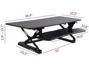 FlexiSpot Standing Desk Riser Height Adjustable Computer Laptop Converter 47" Width Platform with Removable Keyboard Tray