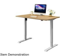 Flexispot Electric Home Office Desk Standing Desk with Whole-Piece Desktop 48" x 24" Ergonomic 2-Button Height Adjustable Stand Up Desk White Frame + Oak Top Flexispot Electric Home Office Desk Standing Desk with Whole-Piece Desktop 48" x 24" Ergonomic 2-Button Height Adjustable Stand Up Desk White Frame + Oak Top