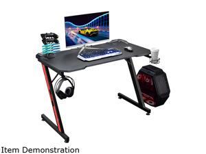 Homall 43 Inch Ergonomic Gaming Desk Z-shaped Racing Style PC Computer Desk Home Office Computer Table Gamer Workstation with Large Carbon Fiber Surface, Cup Holder, Headset Hook, Game Handle Rack Homall 43 Inch Ergonomic Gaming Desk Z-shaped Racing Style PC Computer Desk Home Office Computer Table Gamer Workstation with Large Carbon Fiber Surface, Cup Holder, Headset Hook, Game Handle Rack
