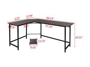 WayHope 66" x 47" x 28" L-shaped Corner Desk Gaming Computer Workstation Table w/ CPU Stand Home Office WayHope 66" x 47" x 28" L-shaped Corner Desk Gaming Computer Workstation Table w/ CPU Stand Home Office