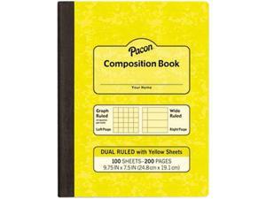Composition Book, 7 1/2" x 9 1/4", Subject, 100 Sheets, Yellow MMK37163 Composition Book, 7 1/2" x 9 1/4", Subject, 100 Sheets, Yellow MMK37163