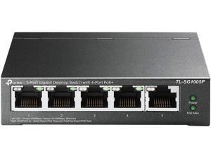 TP-Link TL-SG1005P V2 | 5 Port Fast Ethernet PoE Switch | 4 PoE+ Ports @67W | Desktop | Plug & Play | Sturdy Metal w/ Shielded Ports | Fanless | Limited Lifetime Protection | Extend & Priority Mode
