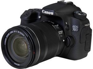 Canon EOS 70D (8469B016) Digital SLR Cameras Black 20.2 MP Digital SLR Camera with 18-135mm STM f/3.5-5.6 Lens
