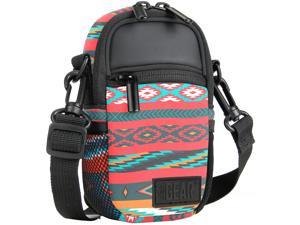 Compact Camera Case Bag (Southwest Print) with Rain Cover and Shoulder Sling by USA GEAR