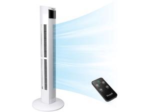Quiet Tower fan 36" with Remote Control, 96 CM Stand Fan with 4 Speed Levels and 2 Modes, 12H timer, 45W with LED Display & Touch Panel, 60° Oscillation Floor Fan, lowest 25db Household Fans, Black