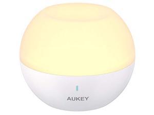 AUKEY Night Light, Touch Rechargeable Bedside Lamp LED RGB Color - Changing Table Lamp White
