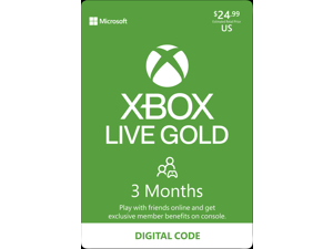 Xbox Gold Live: 3 Month Membership US Registered Account Only (Digital Code)