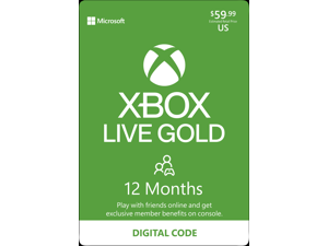Xbox Gold Live: 12 Month Membership US Registered Account Only (Digital Code)