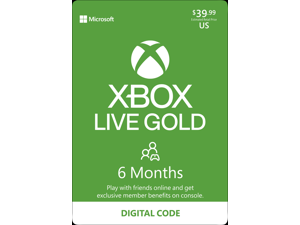 Xbox Gold Live: 6 Month Membership US Registered Account Only (Digital Code)