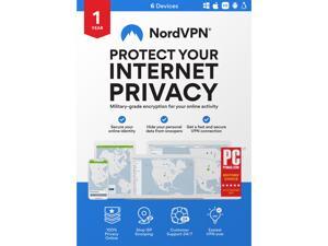 NordVPN Internet Security and Privacy Software for Windows/MacOS/Android/iOS - 6 Devices - 12 month VPN Subscription - OEM