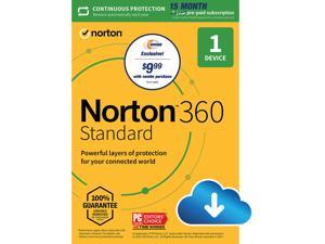Norton 360 Standard for 1 Device (2023 Ready), 15 Month Subscription with Auto Renewal - NEWEGG EXCLUSIVE, Download