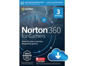 Norton 360 for Gamers 2023 - 3 Devices - 1 Year with Auto Renewal - Download