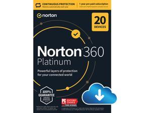Norton 360 Platinum 2022 for up to 20 Devices, 1 Year with Auto Renewal, Download