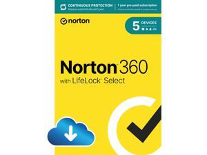 NortonLifeLock 360 with LifeLock Select, All-in-one protection for your devices, privacy, and identity, 1 Year Auto-Renewing Subscription [Download]