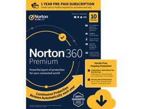 Norton 360 Premium Antivirus Software, 10 Devices, Download, 2020 Ready