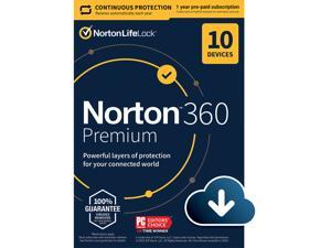 Norton 360 Premium 2022 för tio enheter med automatisk nedladdning av förnyelse