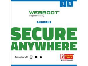 Webroot AntiVirus 2023 - 3 Devices / 1 Year - Download