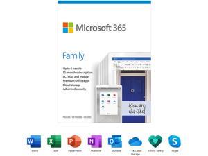 Microsoft 365 Family | 12-Month Subscription, up to 6 people | Premium Office Apps | 1TB OneDrive cloud storage | PC/Mac Keycard