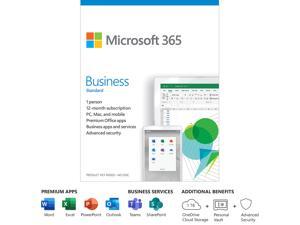 Microsoft 365 Business Standard  12Month Subscription 1 person  Premium Office apps  1TB OneDrive cloud storage  PCMac Keycard  French