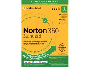 Norton 360 Standard - Antivirus software for 1 Device with Auto Renewal - Includes VPN, PC  Cloud Backup & Dark Web Monitoring powered by LifeLock [Key Card]