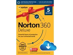 Norton 360 Deluxe for up to 5 Devices (2023 Ready), 1 Year with Auto Renewal, Download