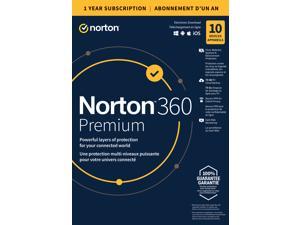 Norton 360 Premium - Antivirus software for 10 Devices - Includes VPN, PC Cloud Backup
