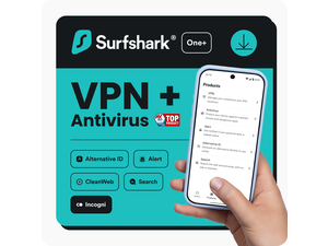 Surfshark One+: VPN, Antivirus, Incogni - 5 Devices / 1 Year