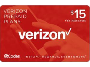 GCodes Verizon Prepaid Plan $15 + $3 Taxes & Fees Gift Card (Email Delivery)