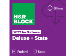 H&R Block 2022 Deluxe + State Mac Tax Software Download