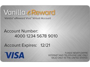 Visa Digital $20 Vanilla eReward Visa Virtual Account (Promotional only! Delivery after 2 weeks and funds expire after 6 months)