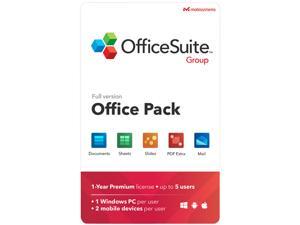 MobiSystems OfficeSuite Group Compatible with Microsoft Office & Adobe PDF - 1 year license - Download