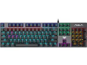 AULA S2016 Rainbow LED Backlit Gaming Keyboard ,Black AULA S2016 Rainbow LED Backlit Gaming Keyboard ,Black