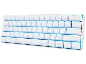 Royal Kludge RK61 Mechanical Bluetooth 3.0 Wired/Wireless 61 Keys Multi-Device LED Backlit Gaming/Office Keyboard for iOS, Android, Windows and Mac with Rechargeable Battery, Blue Switch - White Royal Kludge RK61 Mechanical Bluetooth 3.0 Wired/Wireless 61 Keys Multi-Device LED Backlit Gaming/Office Keyboard for iOS, Android, Windows and Mac with Rechargeable Battery, Blue Switch - White