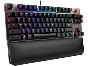 ASUS X801 ROG Strix Scope NX TKL Deluxe 80% RGB Gaming Mechanical Keyboard, ROG NX Red Linear Switches, Aluminum Top-Plate, Detachable Cable, Media Keys, Stealth Key, Wrist Rest, Macro Support