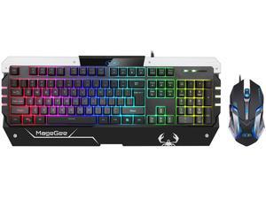 Magegee USB RGB Gaming Keyboard and Mouse Combo, GT817 104 Key Rainbow Backlit Keyboard and Mouse Set, Computer Keyboard USB Wired Mouse for Windows PC Gamers (RGB Backlit) Magegee USB RGB Gaming Keyboard and Mouse Combo, GT817 104 Key Rainbow Backlit Keyboard and Mouse Set, Computer Keyboard USB Wired Mouse for Windows PC Gamers (RGB Backlit)