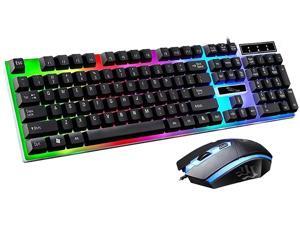 Vicabo Mechanical Feeling RGB LED Backlit Wired USB Gaming Keyboard and 1600 DPI Mouse Combo for Windows Computer PC Laptop PS4 Xbox One 360 Gamers (104 Keys, Black) Vicabo Mechanical Feeling RGB LED Backlit Wired USB Gaming Keyboard and 1600 DPI Mouse Combo for Windows Computer PC Laptop PS4 Xbox One 360 Gamers (104 Keys, Black)